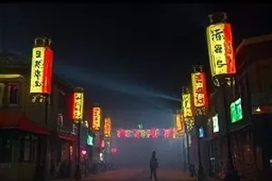旧唱片行短片封面，雨天唱片店门口的唱片木箱